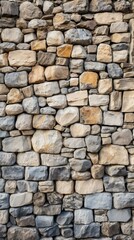 Fototapeta premium A stone wall with different colored rocks