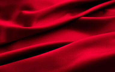 Flame-Red satin cloth waves background texture