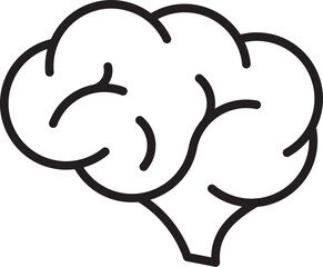 vector human brain icon. simple brain outline