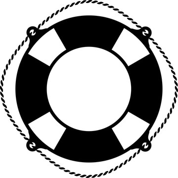 recommend clip art: vector lifebuoy pictogram. black and white life ring
