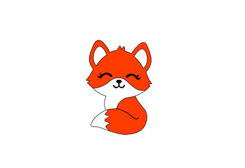 Vector illustration of a cartoon fox with a smile