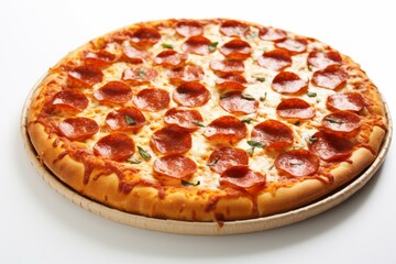 A delicious pepperoni pizza with a crispy crust