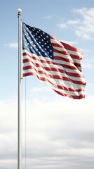 Fototapeta premium American flag waving in the wind