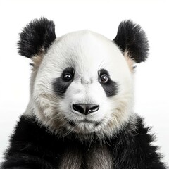 A close-up of a panda's face