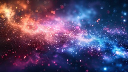 Colorful abstract background with glowing particles