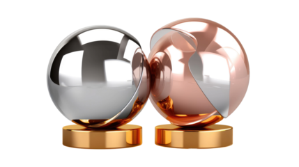 set of modern abstract decor sculpture in deferent materials for home or public area or reception decoration concepts isolated on a transparent background