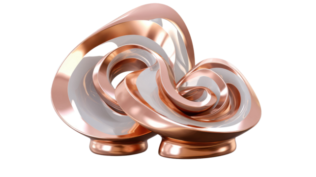 set of modern abstract decor sculpture in deferent materials for home or public area or reception decoration concepts isolated on a transparent background