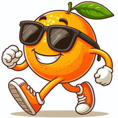 Illustration of a Fresh Orange Mascot Character Wearing Sunglasses