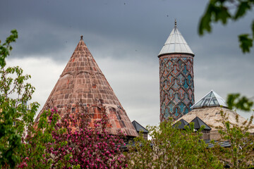 Yakutiye Medrese or madrasa , Erzurum under dramatic skies.