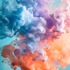 A beautifully rendered 3D animation of a colorful smoke or mist effect.