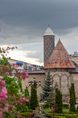 Yakutiye Medrese or madrasa , Erzurum under dramatic skies.