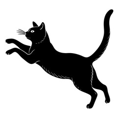 black cat silhouette vector illustration