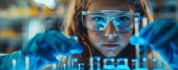 Girl Exploring Science in the Laboratory