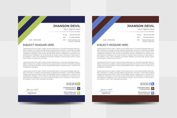  modern unique professional corporate business letter design template.letter size . 
