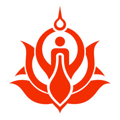 Hindu logo design vector art illustration