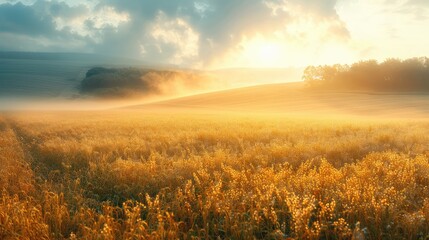 A field of tall grass with a sun shining on it - Powered by Adobe