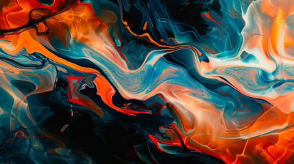 Obraz premium A painting of a black and blue liquid.