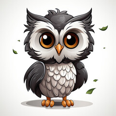 Watercolor Merlin owl, clipart Illustration, Generative Ai