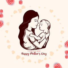 Happy Mother's day celebration modern background design