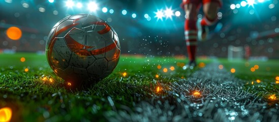 Soccer Player with Dynamic Water and Light Effects
