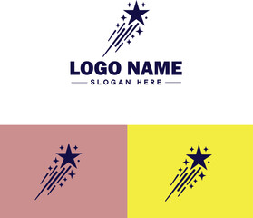 shooting star icon Meteor Meteoroid Falling star flat logo sign symbol editable vector
