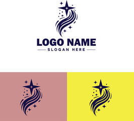 shooting star icon Meteor Meteoroid Falling star flat logo sign symbol editable vector