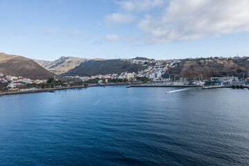 Blick auf die Inselhauptstadt  San Sebastian de la Gomera
