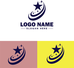 shooting star icon Meteor Meteoroid Falling star flat logo sign symbol editable vector