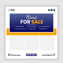 Obraz premium Real estate social media post or Home sale web banner template