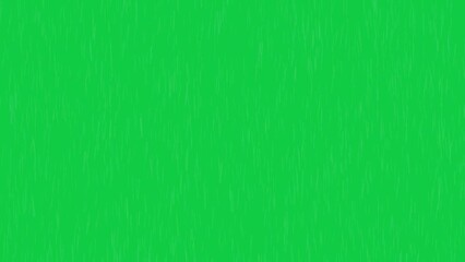 Realistic heavy rain rainfall shower wet drops falling effect on chroma key green screen alpha channel background