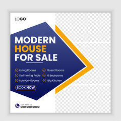 Real estate social media post or Home sale web banner template