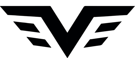 V Logo. Vector Graphic Branding Letter Element. 