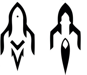 modern trendy rocket logo icon design 