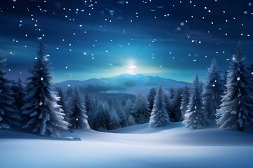 winter landscape with snow