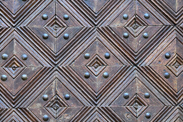 European style old wooden door detail