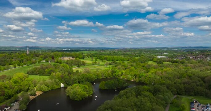 Heaton Park Manchester Hyperlapse showing people in the park and cloudy sky