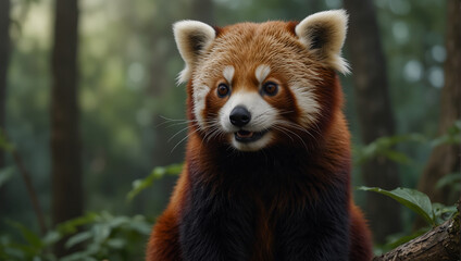 Red panda in the jungle 