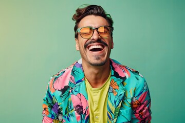 Obraz premium Close up portrait of a man laughing