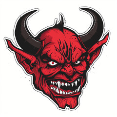 Devil, bright sticker on a white background