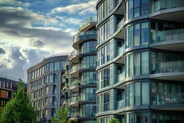 Fototapeta premium Urban Living: Modern Apartment Buildings in the Capital City