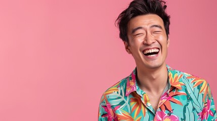 Close up portrait of a man laughing