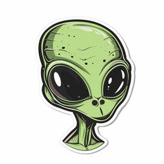 Aliens, bright sticker on a white background