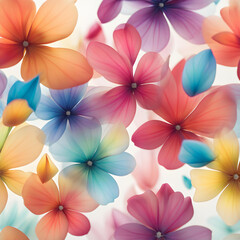 Fototapeta premium Close-up image of multicolored flower petals floating in the air
