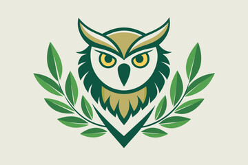 charismatic-owl-logo-with-olive-branch-leaves