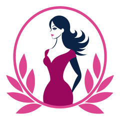 Women's fashion logo vector art illustration