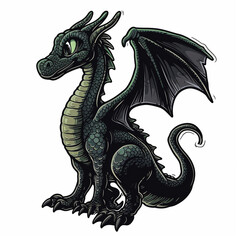 Obraz premium The Dragon, bright sticker on a white background
