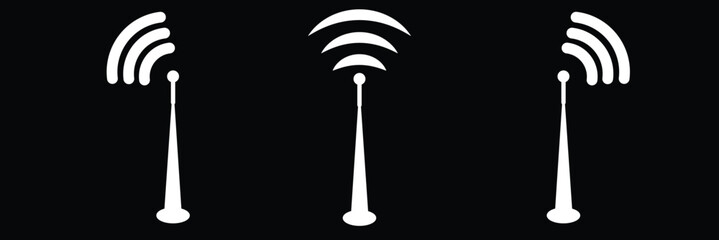 Set of vector Wi-Fi icon for communication, telecommunication. Communication wireless signal level wifi. 