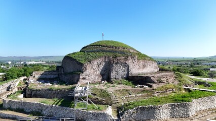 Provadia salt mines drone aerial view panorama © stanslavov