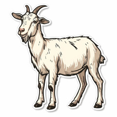 Obraz premium Goat, bright sticker on a white background
