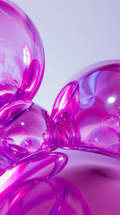 A close up of some pink bubbles.